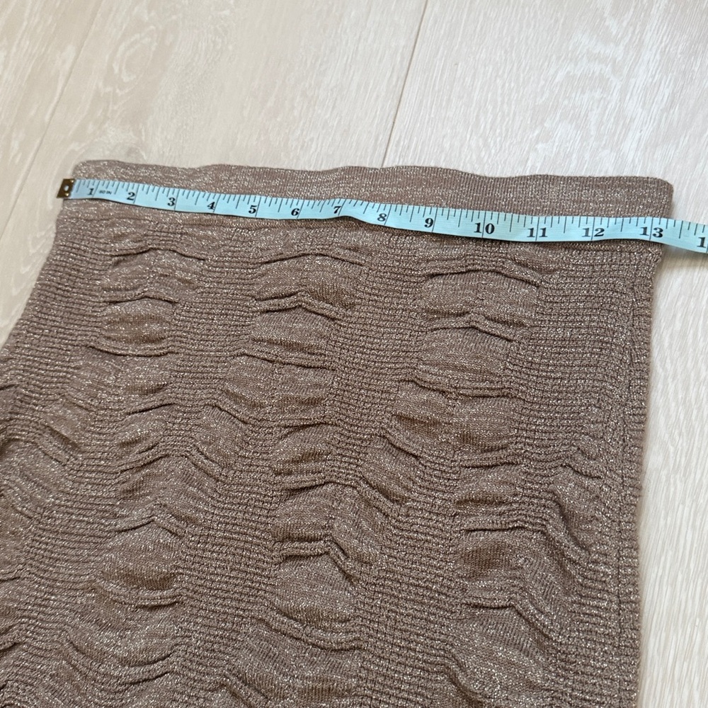 bebe Shimmering Light Brown Textured Pencil Skirt - Picture 4 of 7